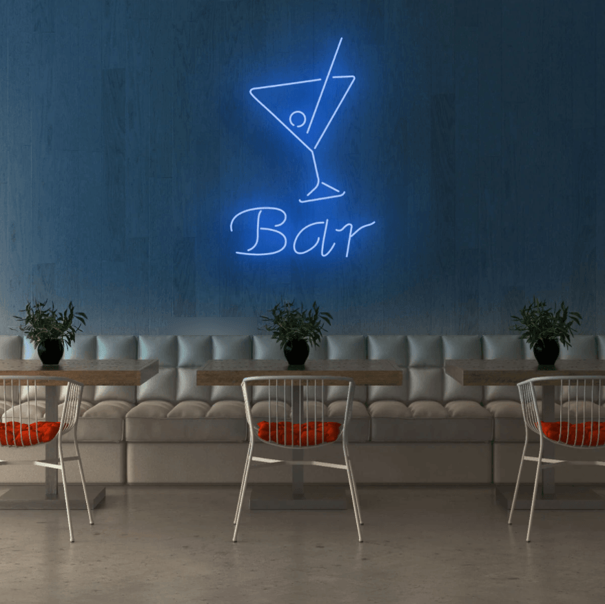 Bar Sign (The Word) & Cocktail Glass Neon Sign - 75cm/100cm - mancavesuperstore