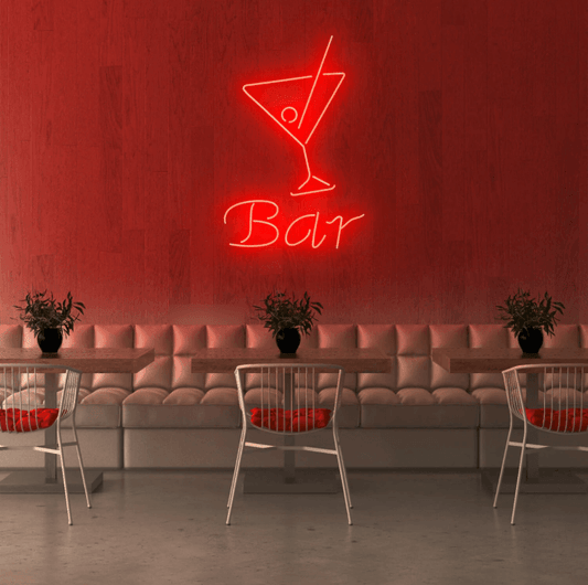 Bar Sign (The Word) & Cocktail Glass Neon Sign - 75cm/100cm - mancavesuperstore