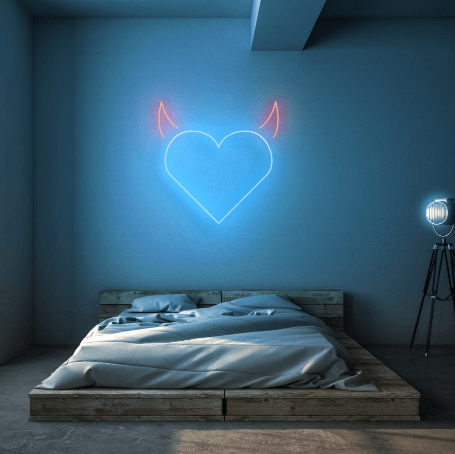Devil Heart Neon Sign - 50cm/75cm/100cm - mancavesuperstore