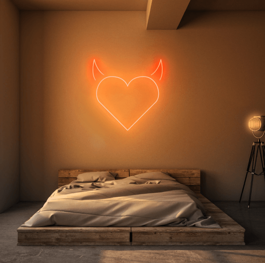 Devil Heart Neon Sign - 50cm/75cm/100cm - mancavesuperstore