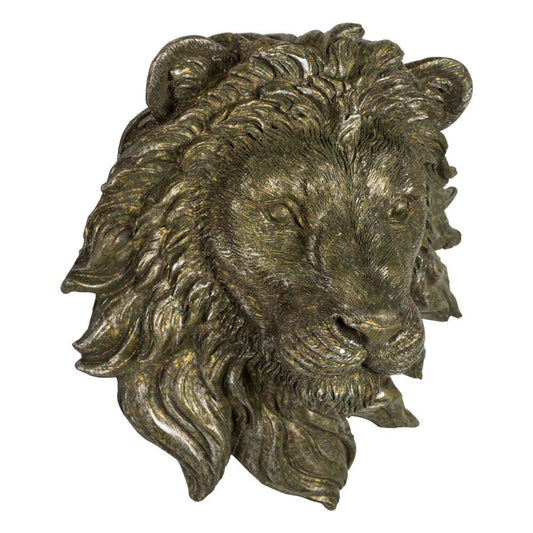 Wall Mounted Lion Head - Bronze