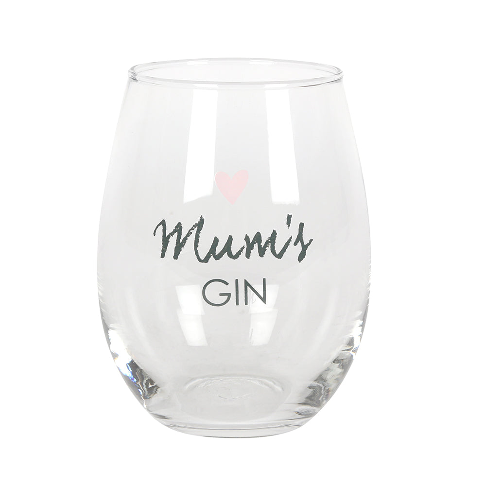 Mum Gin Glass - Love Heart - mancavesuperstore