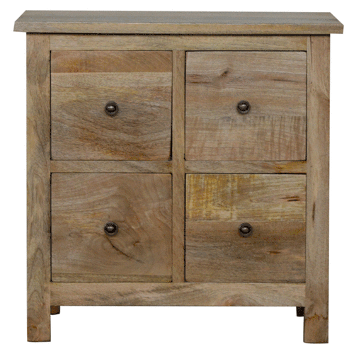 Wood 4 Drawer Mini Cabinet - mancavesuperstore