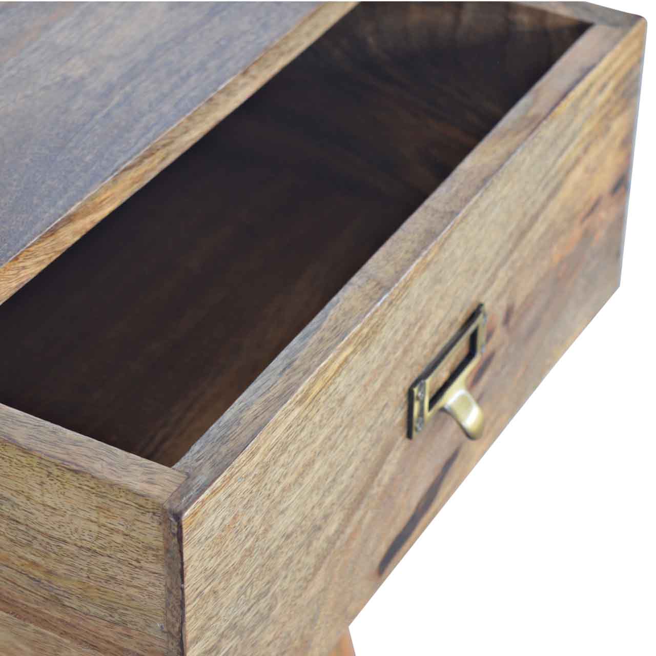 Brass Metal And Wood Bedside/Storage Unit - mancavesuperstore