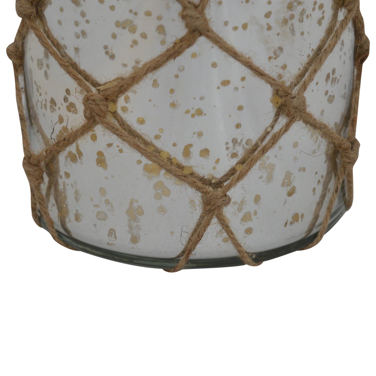 Antique Finish Glass Jar Lantern with Rope - mancavesuperstore