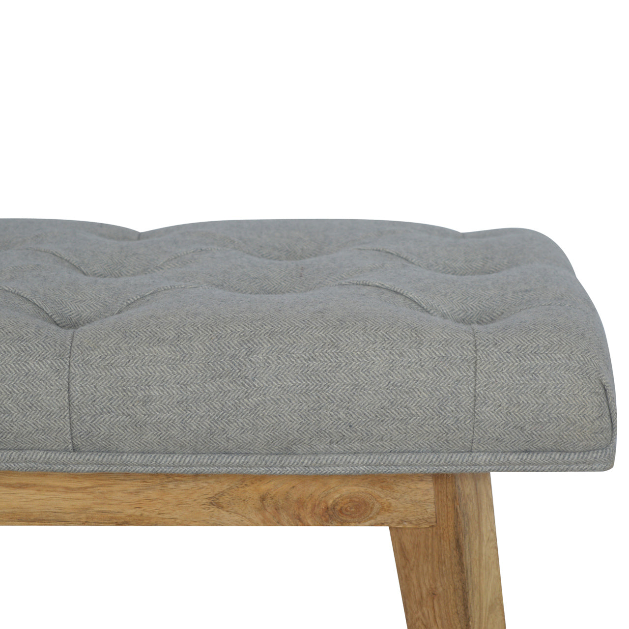 Grey Tweed 'Telephone' Bench with 1 Drawer - mancavesuperstore
