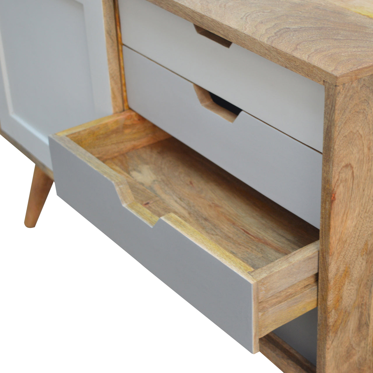Grey Gradient Sliding Sideboard - mancavesuperstore