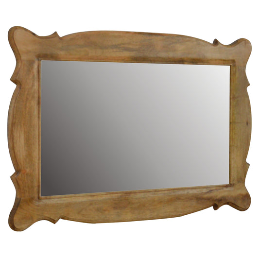 Wooden Hand Carved Oblong Frame with Mirror - mancavesuperstore