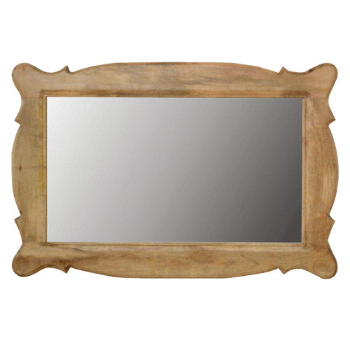 Wooden Hand Carved Oblong Frame with Mirror - mancavesuperstore