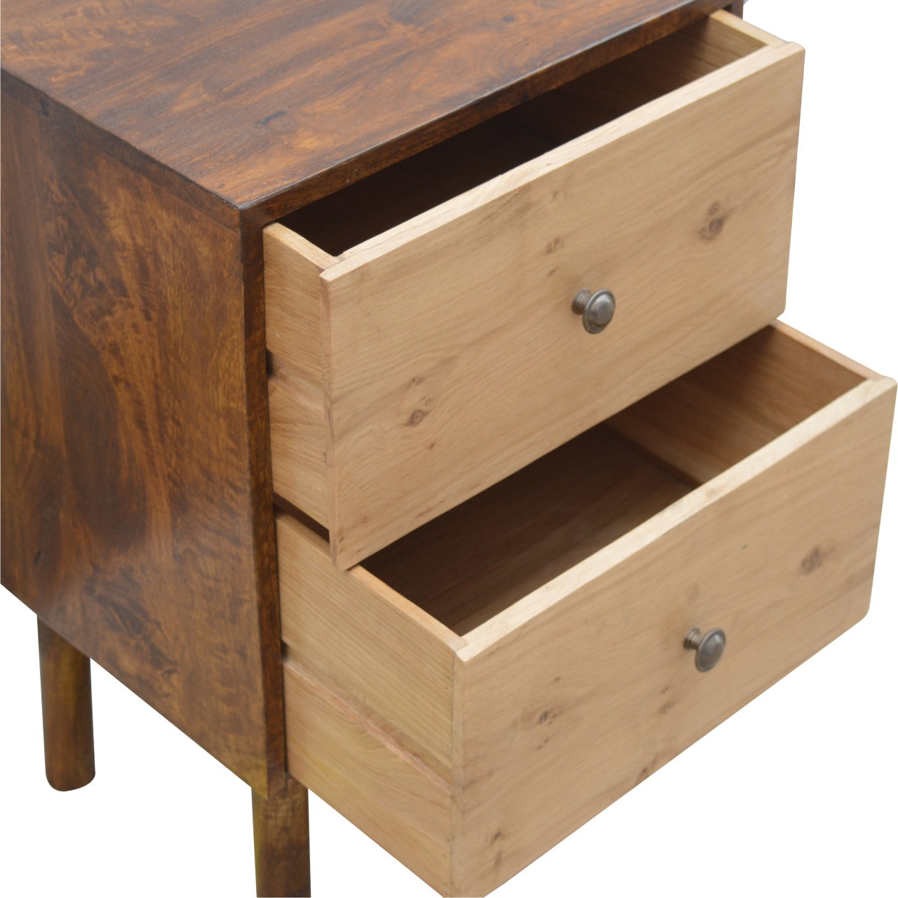2 Drawer Unit with Oak Wood Drawer Fronts - mancavesuperstore