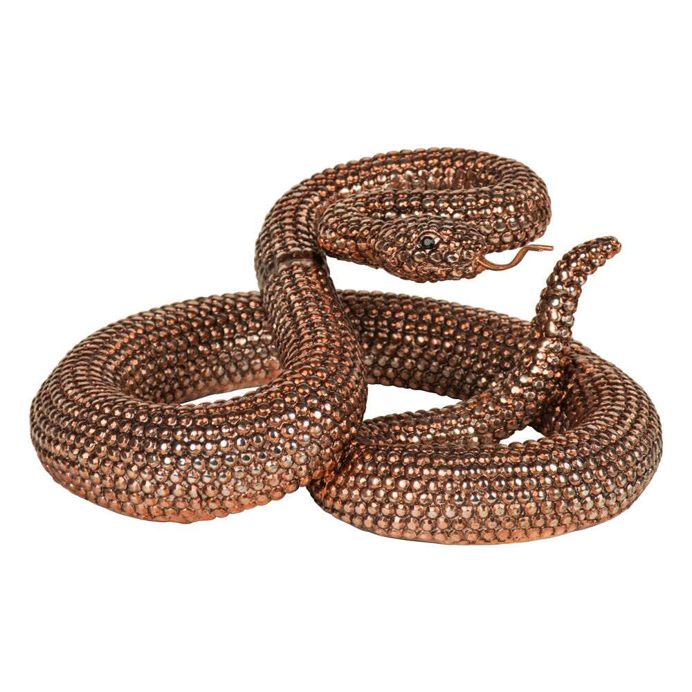 Bronze Coiled Rattlesnake Figurine - mancavesuperstore